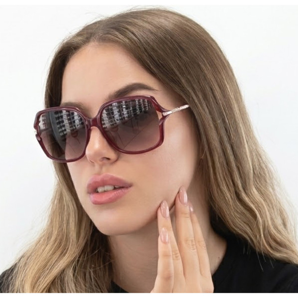 NWT Carolina Herrera HER 0132/G/S-LHF Burgundy 58mm Sunglasses